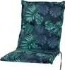 A chair cushion with a tropical leaf pattern. Produktbild-Vorschau