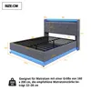 A diagram of a bed with dimensions and text indicating suitability for mattresses. Voir les images du produit