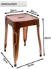 Metall Hocker mit Ledersitzfläche, niedriger Barhocker, Produktbild-Vorschau 2