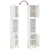vidaXL Badschrank, Holzwerkstoff, Weiß, 30x30x190 cm, mit Produktbild-Vorschau 8