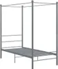 vidaXL Himmelbett Grau Metall 90x200 cm Produktbild-Vorschau 1