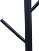 A close-up view of a black metal coat rack with multiple hooks extending from a central pole. Voir les images du produit