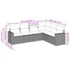 Design 6-tlg. Garten-Sofagarnitur mit Kissen Braun Poly Produktbild-Vorschau 3