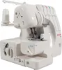 A white overlock sewing machine is shown from a three-quarter front angle against a white background. Anteprima dell’immagine prodotto
