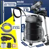 A collage of images and text highlighting the features and specifications of a vacuum cleaner. Produktbild-Vorschau