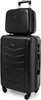 A black suitcase and a matching black cosmetic case stacked on top of each other. Náhled obrázku produktu
