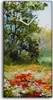 Wandbild Leinwand Bilder mit Uhr 30x60 Malerei Wiese Blumen Produktbild-Vorschau 1