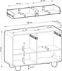 A technical drawing with dimensions of a kommode. Produktbild-Vorschau