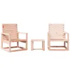 A set of wooden outdoor furniture, consisting of two chairs and a small table, arranged on a white background. Produktbild-Vorschau