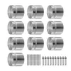 A set of 10 glass clamps and screws, arranged neatly on a white background. Podgląd zdjęcia produktu