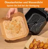 Airfryer Backpapier 23x23 cm, Dickeres Eckig Papier für Produktbild-Vorschau 2