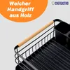 Abtropfgestell Geschirr | HxBxT 14x42x30cm | Stahl/Holz | Produktbild-Vorschau 6