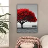 Leinwand Bilder 60x80 cm - Lebensbaum - Rot - Natur - Produktbild-Vorschau 2