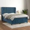 Boxspringbett mit Matratze Dunkelblau 140x200 cm Samt Produktbild-Vorschau 2