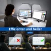Doppelkopf LED Schreibtischlampe Dimmbar 3 Farbtemperaturen Produktbild-Vorschau 5