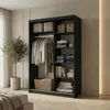 BEAUTYSOFA | Schwebetürenschrank HELA 100 cm Schwarz – Produktbild-Vorschau 4