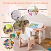 COSTWAY Dětský stůl se židlí, výškově nastavitelným stolem, Náhled obrázku produktu 8