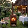 ASH® - Sonnenuntergang - Gartenkamin mit BBQ - Cortenstahl Produktbild-Vorschau 1
