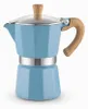 Espressokocher 3 Tassen Aluminium Blau Mokkakanne Produktbild-Vorschau 1