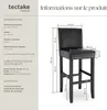 Tabouret de bar en cuir synthétique - noir, Lot de 2 Voir les images du produit 6