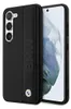 A black BMW branded phone case is shown on a white background, with a smartphone partially inserted. Produktbild-Vorschau