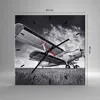 Wanduhr - Quadrat - Glasuhr - Flugzeug An-2 Schwarzweiß - Produktbild-Vorschau 3