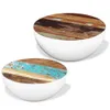 The Living Store 2-tlg. Couchtisch-Set Halbkugel Altholz Produktbild-Vorschau 4