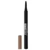 A Maybelline Brow Tattoo Micro Pen Augenbrauenstift in Soft Brown is shown against a white background. The cap is detached and placed next to the pen. Podgląd zdjęcia produktu