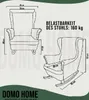 Diagrams of a chair with dimensions and weight capacity. Náhľad obrázku produktu