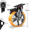 4 Stück 200mm Schwerlastrollen mit Bremse, 2 Universal Rad Produktbild-Vorschau 3