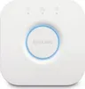 A white Philips Hue Bridge 2.1 device is shown from a top-down perspective on a white background. Produktbild-Vorschau