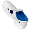 A white sandal-style shoe with blue lining is shown against a white background. Produktbild-Vorschau