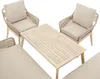 An overhead view of a beige outdoor furniture set, including chairs and a table, arranged on a white background. Náhľad obrázku produktu