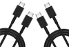 Four black USB-C charging cables are arranged in a fan shape against a white background. Produktbild-Vorschau