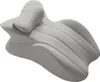 A light gray, ergonomically shaped pillow designed for couples' intimacy, presented on a white background. Produktbild-Vorschau