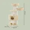 FEANDREA Kratzbaum größer, 141cm, dicken Säule, stabil, Produktbild-Vorschau 3