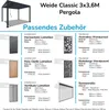Weide Classic Pergola Aluminium 3x3,6m mit Lamellendach Produktbild-Vorschau 11