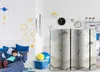 5-teiliger Einseitiger Vlies Paravent - Cloudy Night Sky - Produktbild-Vorschau 5