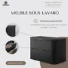 Rodan | Meuble sous lavabo - 80 cm | Noir Mat - Bois | Voir les images du produit 3