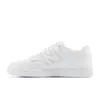 A white New Balance sneaker is shown from the side against a white background. Podgląd zdjęcia produktu