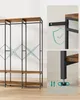 A collage showing different angles and features of a clothing rack with shelves. Náhled obrázku produktu