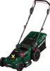 A green and black electric lawnmower is shown against a white background. Produktbild-Vorschau