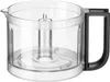 A clear plastic food processor bowl with a black handle and a central spindle. Náhľad obrázku produktu