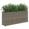 vidaXL Hochbeet mit 2 Fächern Grau 90x20x40 cm Poly Rattan Produktbild-Vorschau 4