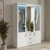 INONEFT Kleiderschrank mit LED und 3 Schubladen, Produktbild-Vorschau 5