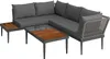 home24 Loungeset - 3-teilig - Stahl / Polyester - Anthrazit Produktbild-Vorschau 4