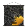 MuchoWow® Textilposter Tokio - Stadtplan - Gold - Karte Produktbild-Vorschau 1