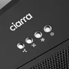 A close-up of a black range hood's control panel with illuminated buttons. Anteprima dell’immagine prodotto