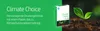 A product package for HP Climate Choice paper is shown next to a young plant growing from soil, with green text on the left side of the image. Produktbild-Vorschau