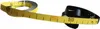 A yellow measuring tape is coiled and partially unrolled, showing measurement markings and a black handle. Produktbild-Vorschau